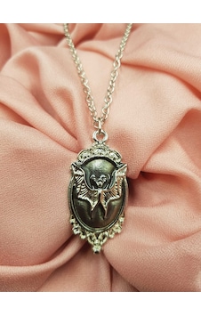 Tezzgelsin Unisex Gotic Vampir Yarasa Kolye Gümüş