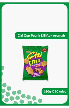 Çizi Çıtır - Peynirli&biftek Aromalı - Parti Boy - 160 Gram - 10 Adet Çizi Çıtır - Peynirli&biftek Aromalı - Parti Boy - 160 Gram - 10 Adet