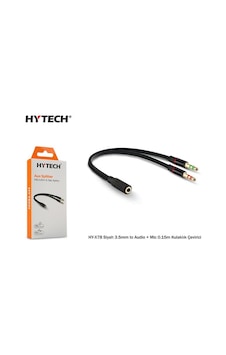 Hytech Hy-X78 Siyah 3.5Mm To Audio + Mic 0.15M Kul Hytech Hy-X78 Siyah 3.5Mm To Audio + Mic 0.15M Kul