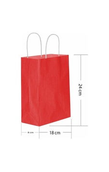 Roll-up Kraft Çanta Kırmızı Küçük Boy 18x24cm 25 Adet 12'li Paket Roll-up Kraft Çanta Kırmızı Küçük Boy 18x24cm 25 Adet 12'li Paket