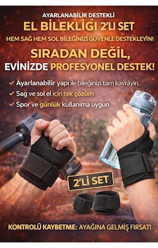 Ayarlanabilir Destekli El Bilekliği 2 Li Set Kadın & Erkek Sağ Sol Uyumlu Spor Ve Günlük Kullanım Ayarlanabilir Destekli El Bilekliği 2 Li Set Kadın & Erkek Sağ Sol Uyumlu Spor Ve Günlük Kullanım