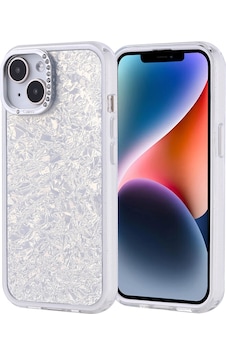 Apple Uyumlu iPhone 14 Kılıf Taşlı Tasarımlı Zore Kapi Kapak Gümüş
