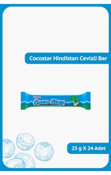 Coco Star Hindistan Cevizli Sütlü Çikolata Kaplamalı Bar - 25 Gram - 24 Adet Coco Star Hindistan Cevizli Sütlü Çikolata Kaplamalı Bar - 25 Gram - 24 Adet