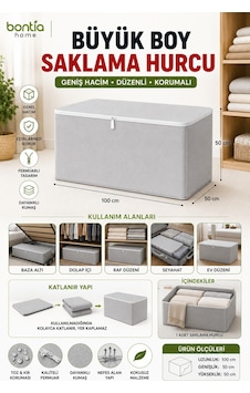 Büyük Boy Saklama Hurcu 100x50x50 Cm Fermuarlı Hurç Yorgan Battaniye Kıyafet Düzenleyici Dolap İçi Ve Baza Altı Saklama Kutusu Krem Büyük Boy Saklama Hurcu 100x50x50 Cm Fermuarlı Hurç Yorgan Battaniye Kıyafet Düzenleyici Dolap İçi Ve Baza Altı Saklama Kutusu Krem