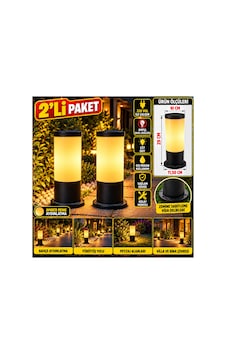 2'li Paket Siyah Silindir Bahçe Aydınlatma Armatürü 29 Cm E27 Duy 220v Amber Işık Uyumlu Dış Mekan Yürüyüş Yolu Peyzaj Lambası Siyah - 939564013 Siyah 2'li Paket Siyah Silindir Bahçe Aydınlatma Armatürü 29 Cm E27 Duy 220v Amber Işık Uyumlu Dış Mekan Yürüyüş Yolu Peyzaj Lambası Siyah - 939564013 Siyah