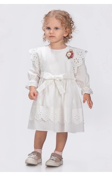 Minigimin Cicileri Miniğimin Cicileri Brode Fırfır Detaylı Kız Çocuk Elbise - Beyza Beyaz Minigimin Cicileri Miniğimin Cicileri Brode Fırfır Detaylı Kız Çocuk Elbise - Beyza Beyaz