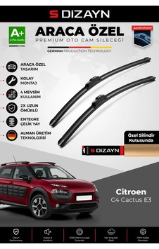 S-dizayn Citroen C4 Cactus Ön Cam Silecek Seti 2014-2020 Premium Araca Özel 65-43 Cm A+ Kalite Aocs-