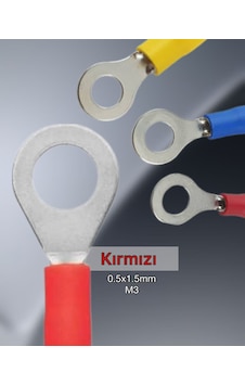 Zoleli Yuvarlak Kablo Pabucu 0.5x1.5mm M3 100 Adet Zoleli Yuvarlak Kablo Pabucu 0.5x1.5mm M3 100 Adet