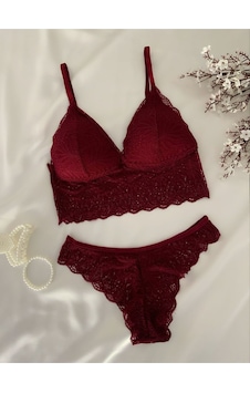 Mh Moony Homewears Premium Bordo Bralet Takımı Bordo Mh Moony Homewears Premium Bordo Bralet Takımı Bordo