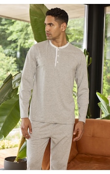 Kly Erkek Uzun Kol Midi Yaka Gri Melanj Pijama Takımı C3t6n2o9 001 Kly Erkek Uzun Kol Midi Yaka Gri Melanj Pijama Takımı C3t6n2o9 001