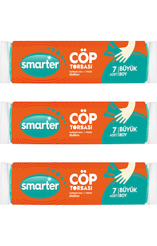 Smarter 3'lü Büyük Boy Çöp Torbası 65 x 80 CM Smarter 3'lü Büyük Boy Çöp Torbası 65 x 80 CM