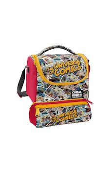 Coral High Beslenme Çantası Ve Üç Gözlü Kalemlik Seti - Sarı Çizgi Roman Desenli Erkek Çocuk 37115 Sarı - Kırmızı