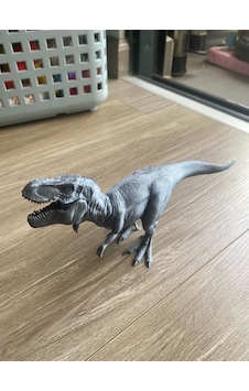 Gri Tyrannosaurus Dinazor Figur Oyuncak 14cm Doğal Malzeme Balık