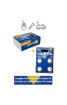 Longlife Power Aaa İnce Kalem Pil 12 Adet Ve Cr2032 Düğme Pil 4 Adet Longlife Power Aaa İnce Kalem Pil 12 Adet Ve Cr2032 Düğme Pil 4 Adet