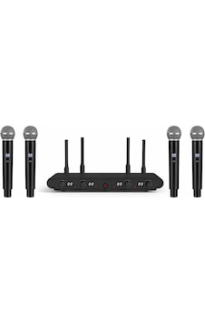 Ten, 4 Adet El Uhf Kablosuz Mikrofon Seti, Karaoke , Sahne Organizasyon Mikrofonu