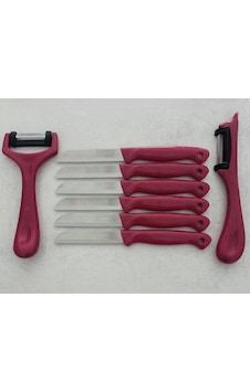 Solingen 6'lı Meyve-sebze-doğrama Bıçağı Ve 2'li Soyacak 8'li Set Pembe Metal Solingen 6'lı Meyve-sebze-doğrama Bıçağı Ve 2'li Soyacak 8'li Set Pembe Metal