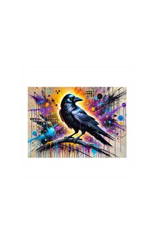 Renk Patlamalı Karga Çizimi Art Mdf Tablo Renk Patlamalı Karga Çizimi Art Mdf Tablo
