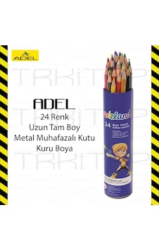 Adeland 24 Renk Tam Boy Uzun Kuru Boya 24 Lü Metal Tüp Muhafazalı Adeland 24 Renk Tam Boy Uzun Kuru Boya 24 Lü Metal Tüp Muhafazalı