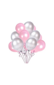 Metalik Pembe Gümüş Balon 10 Adet