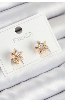 Pirinç Zirkon Taşlı Yıldız Model Gold Renk Çocuk Küpe Çok Renkli 91110904 Pirinç Zirkon Taşlı Yıldız Model Gold Renk Çocuk Küpe Çok Renkli 91110904