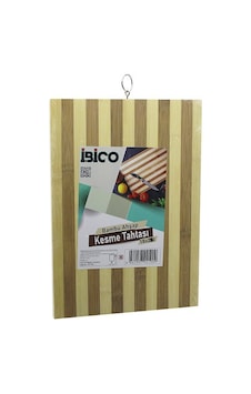 İbico İ22-187 Kesim Panosu Ve Kesme Tahtası 18x28x1.3cm Ahşap Bambu Metal Kulplu Beyaz Çizgili İbico İ22-187 Kesim Panosu Ve Kesme Tahtası 18x28x1.3cm Ahşap Bambu Metal Kulplu Beyaz Çizgili