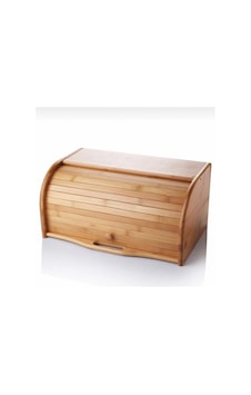 Bambu Açılır Kapanır Kapaklı Ekmek Kutusu Ekmeklik Ekmek Dolabı 38x19cm Kahverengi Kahverengi