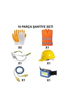 10 Parça Baret Eldiven Şantiye Koruma Seti 10 Parça Baret Eldiven Şantiye Koruma Seti