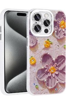 Apple Uyumlu iPhone 14 Pro Max Kılıf Çiçek Desenli Parlak Taşlı Sert Silikon Zore Garden Kapak Apple Uyumlu iPhone 14 Pro Max Kılıf Çiçek Desenli Parlak Taşlı Sert Silikon Zore Garden Kapak