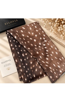Ellovia Kahverengi Ceylan Desenli İpek Eşarp Ellovia Kahverengi Ceylan Desenli İpek Eşarp
