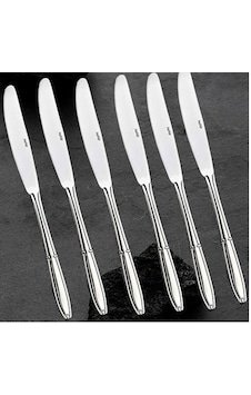 Nehir Buket Yemek Bıçak - 6 Lı Yemek Bıçağı 18/10 Paslanmaz Çelik Gri Nehir Buket Yemek Bıçak - 6 Lı Yemek Bıçağı 18/10 Paslanmaz Çelik Gri