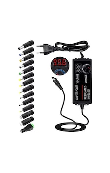 3-24 Volt 3 Amper Ayarlanabilir Dijital Ekranlı Universal Adaptör 14 Farklı Uçlu - 72w 3-24 Volt 3 Amper Ayarlanabilir Dijital Ekranlı Universal Adaptör 14 Farklı Uçlu - 72w