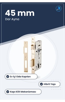 Hibrit Oda Kilidi 45 Mm Dar Ayna Ev İçi Kapılar İçin Kapı Kilit M Hibrit Oda Kilidi 45 Mm Dar Ayna Ev İçi Kapılar İçin Kapı Kilit M