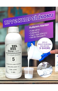 Yüksek Kalite 1. Sınıf Rtv 2 Kalıp Silikonu 1 Kg Beyaz 5 Shore 1