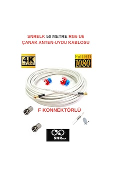 Snrelk 50 Metre F Konnektörlü 48 Tel Rg6 U6 Full Hd 3d 4k Anten-tv-çanak-lnb Kablosu Snrelk 50 Metre F Konnektörlü 48 Tel Rg6 U6 Full Hd 3d 4k Anten-tv-çanak-lnb Kablosu