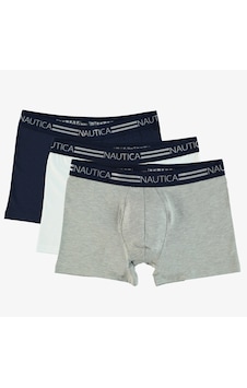Nautica 3'lü Erkek Renkli Boxer Beyaz