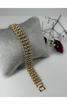 14 K Gold Pirinç Bileklikler 18 Cm - Kbl0306 Çok Renkli