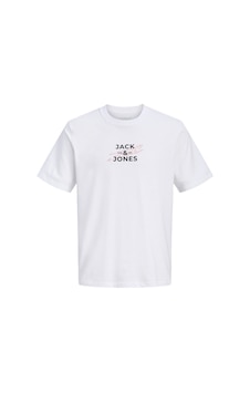 Jack & Jones Erkek Gögüs Baskili Regular Fit Tisört - Eterna - 12298583 Beyaz