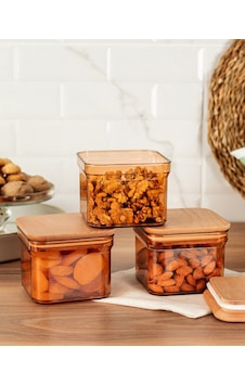 Madame Coco Kaviera 500ml Ahşap Kapaklı Saklama Kabı 3'lü 1ksakl0432500 Ml-amber Madame Coco Kaviera 500ml Ahşap Kapaklı Saklama Kabı 3'lü 1ksakl0432500 Ml-amber