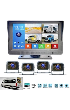 4 Kameralı 7'' Dvr Sd Kayıt'lı Araç Monitör Set Full Hd Rose Mr-16
