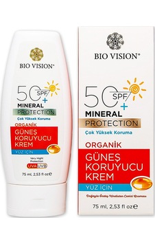 BioVision SPF 50+ Organik Yüz için Güneş Koruyucu Kremi 75 ML