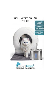 Smartmew Sce002 Akıllı Otomatik Kedi Tuvaleti Ve Kedi Su Sebili Seti - Wifi Kontrollü, Otomatik Temizleme, Sessiz Çalışma