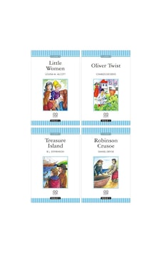 İngilizce Stage 3 Seti - Little Woman, Oliver Twist, Treasure Island, Robinson Crusoe Ciltli 1001 Çiçek Kitaplar