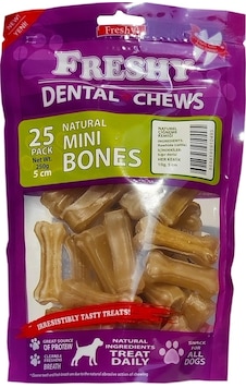 Freshy Dental Chews Naturel Sığır Derisi Köpek Ödülü 5 Cm 25 Adet