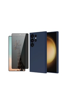 Vendas Galaxy S25 Ultra Uyumlu Kılıf Zore Mara Lansman Kapak + Hayalet Cam Ekran Koruyucu Lacivert