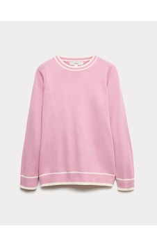Marks & Spencer Supersoft Tipped Bisiklet Yaka Triko Kazak T38001185T Pembe