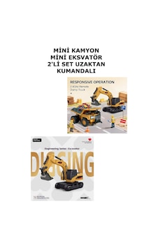 1/64 2.4 Ghz Usb Şarjlı Uzaktan Kumandalı Mini Ekskavatör Mini Kamyon 2 Li Set Sarı 1/64 2.4 Ghz Usb Şarjlı Uzaktan Kumandalı Mini Ekskavatör Mini Kamyon 2 Li Set Sarı