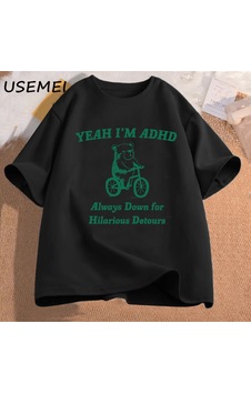 Flood Of Style Komik Grafik T Shirt Erkekler Evet Ben Adhd Rakun Meme T Shirt Unisex Moda Rahat O-boyun Boy Siyah Flood Of Style Komik Grafik T Shirt Erkekler Evet Ben Adhd Rakun Meme T Shirt Unisex Moda Rahat O-boyun Boy Siyah