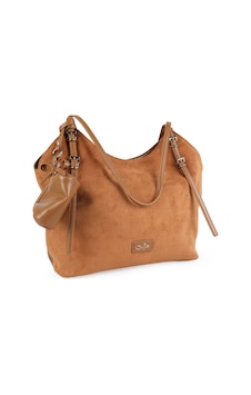 Guja C3016 Kadın Süet Dokulu Mini Cüzdan Aksesuarlı Tokalı Çift Askılı Geniş Hobo Omuz Çantası Camel Guja C3016 Kadın Süet Dokulu Mini Cüzdan Aksesuarlı Tokalı Çift Askılı Geniş Hobo Omuz Çantası Camel