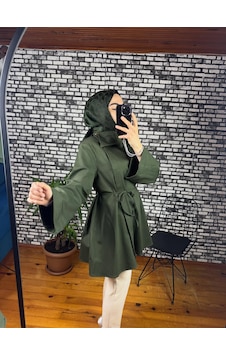 Nurivastore Dora Ceket Bağlama Detaylı Haki