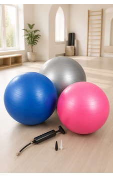 3 Lü Set 65 Cm Pilates Topu Ve Şişirme Pompası Mavi Gri Pembe Fitness Yoga Denge Egzersiz Topu Çok Renkli 3 Lü Set 65 Cm Pilates Topu Ve Şişirme Pompası Mavi Gri Pembe Fitness Yoga Denge Egzersiz Topu Çok Renkli